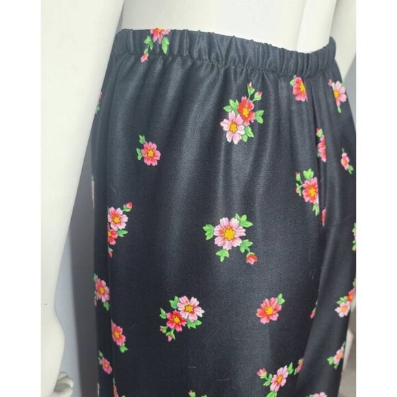 Vintage Wide Leg Pants, 60s Floral Pants, 60s Palazzo Pants - Picture 7 of 9